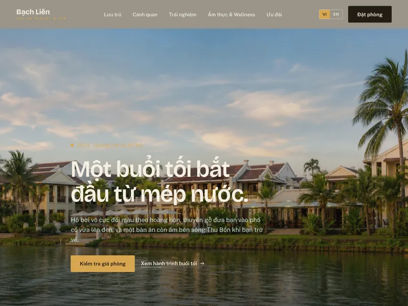 Resort ven sông cạnh phố cổ — Nhãn thời gian trực tiếp