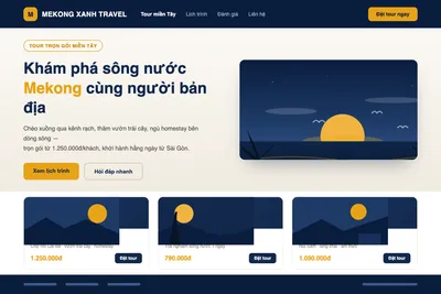 Website tour du lịch miền Tây Mekong Xanh