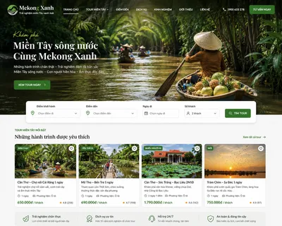 Website tour du lịch miền Tây Mekong Xanh