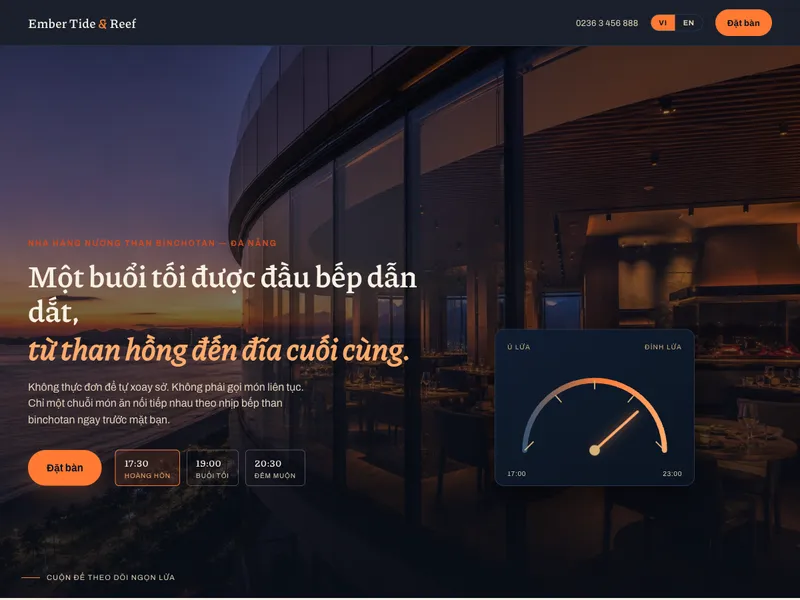 Nhà hàng nướng than cao cấp — Đồng hồ đo lửa tương tác