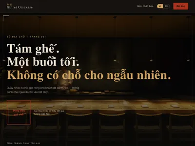 Nhà hàng Nhật Omakase — Sổ đặt chỗ đóng dấu xác nhận