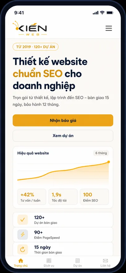 Giao diện website tương thích trên điện thoại