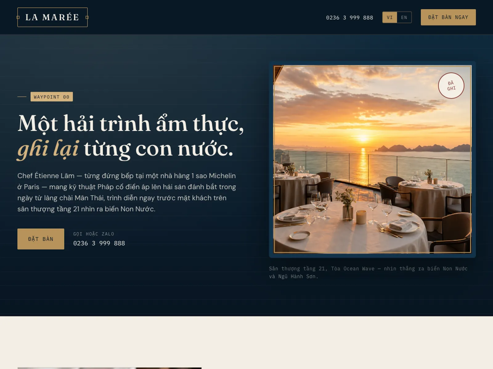 Nhà hàng hải sản cao cấp — Hải trình kể chuyện theo từng chặng