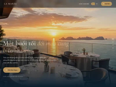 Nhà hàng hải sản cao cấp — Cuộn trang đổi sắc theo hoàng hôn