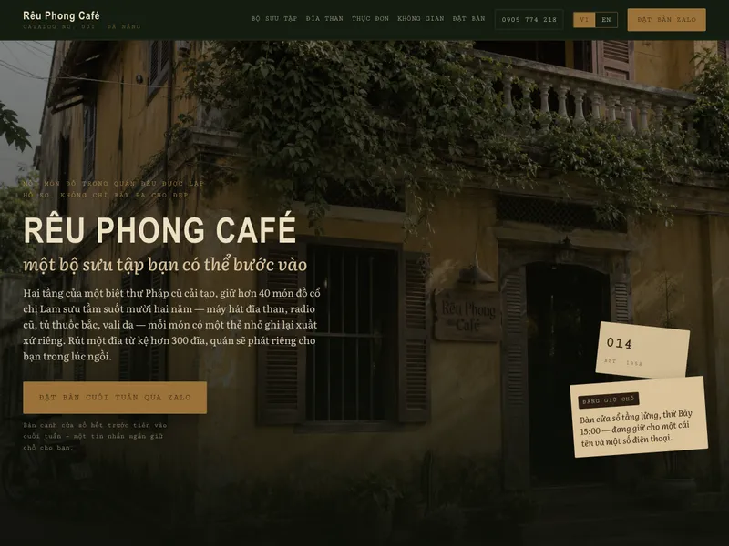 Cafe vintage — Catalog bảo tàng, phiếu giữ chỗ