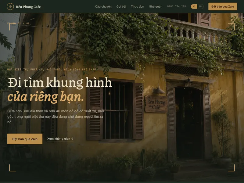 Cafe vintage — Khung ảnh điện ảnh cho dân chụp hình