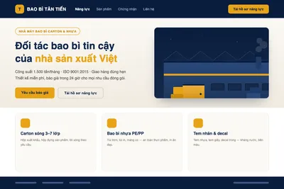 Website giới thiệu nhà máy Bao Bì Tân Tiến