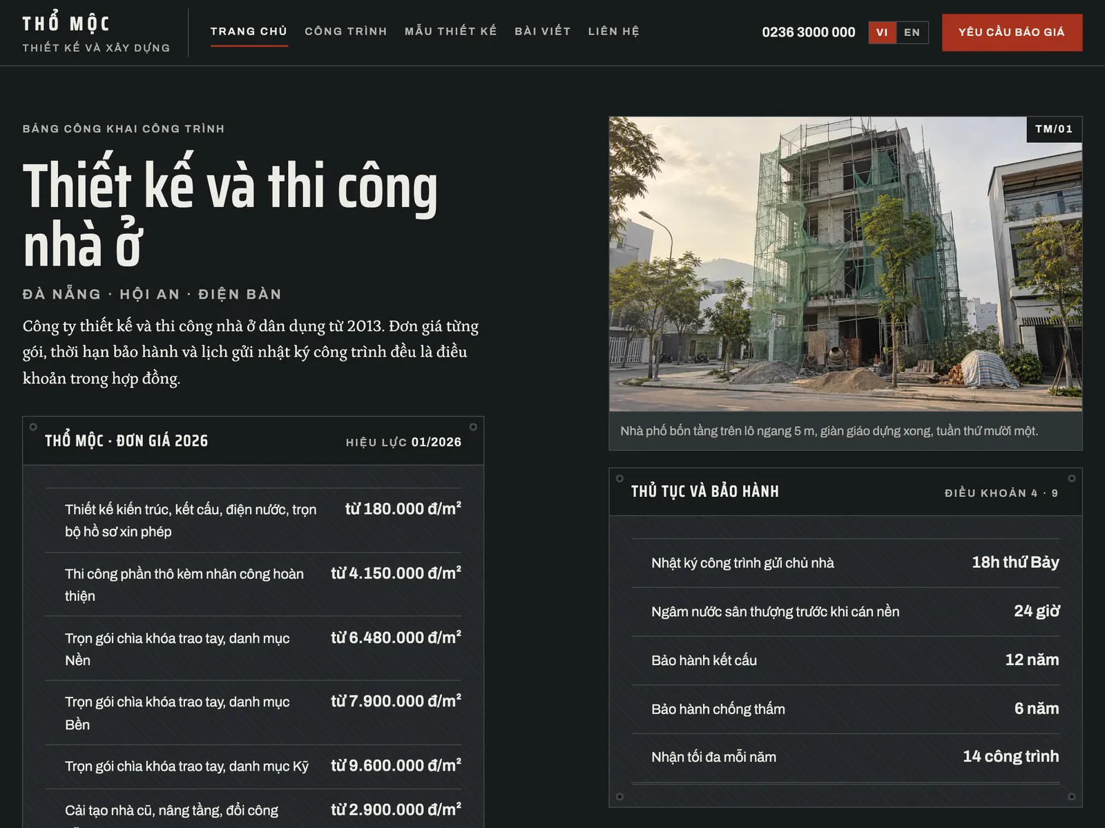 Nhà thầu xây dựng — Bảng công khai công trình tráng men