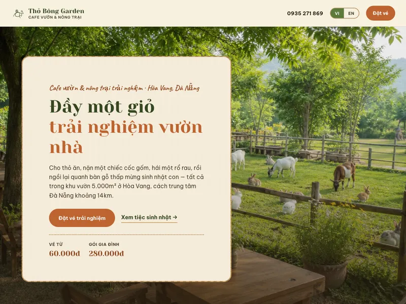 Cafe vườn thú trải nghiệm — Giỏ trải nghiệm gia đình