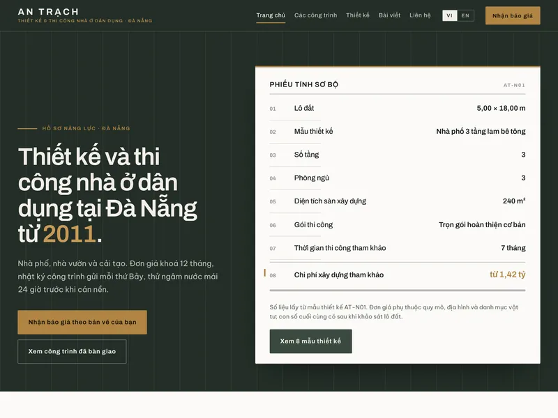 Nhà thầu xây nhà dân dụng — Phiếu dự toán đặt trên bàn vẽ