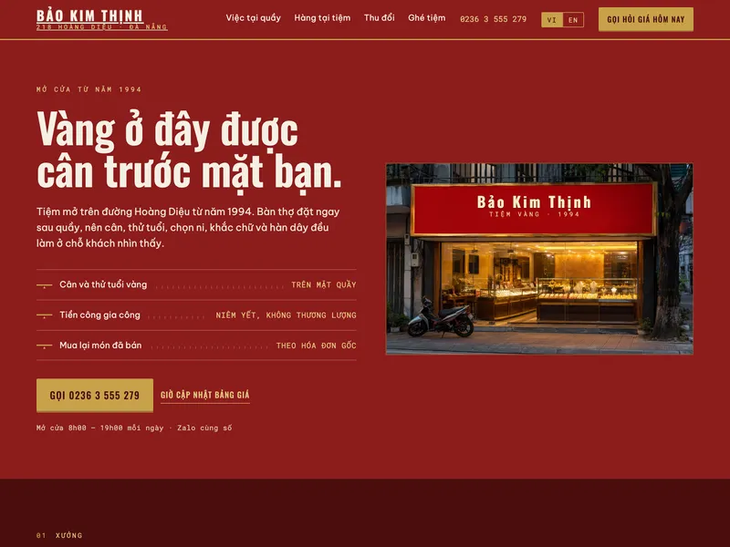 Tiệm vàng & trang sức — Mọi con số đo trước mặt khách tại quầy