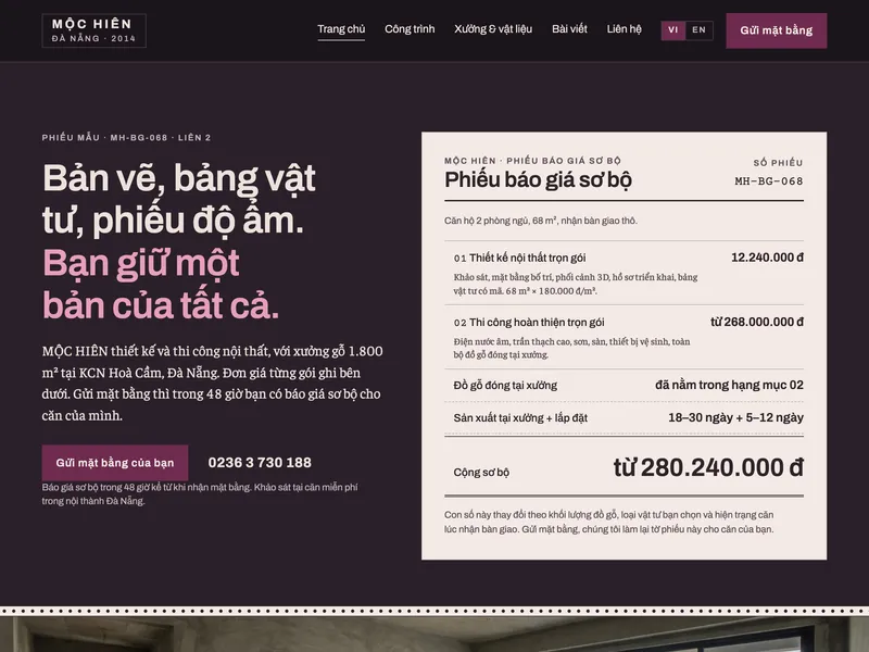 Nội thất thiết kế & thi công — Sổ giao việc hai liên giấy than